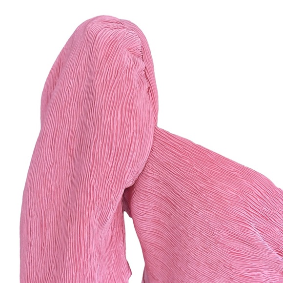 SAYLOR NWOT plissé wrap mini dress in Dusty pink Size S/M - Picture 6 of 9